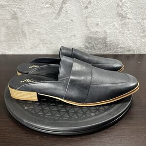 Free People At Ease Womens Size 10.5 Black Leather Slip On Loafer Shoes EUR 41.5